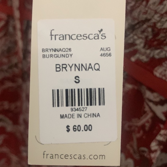 Maroon dress from Francesca’s! Size S NWT - Picture 4 of 4